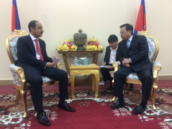 ឯកឧត្តមបណ្ឌិត អ៊ិត សំហេង ទទួលជួបសម្ដែង ការគួរសមជាមួយឯឧត្តម Jabor Bin Ali Aldosari ឯកអគ្គរាជទូតប្រទេសកាតា ប្រចាំទីក្រុងបាងកក