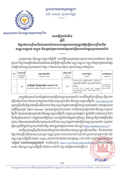 ទីភ្នាក់ងារជ្រើសរើសឯកជនទៅធ្វើការនៅប្រទេសអារ៉ាប់ប៊ីសាអូឌីត